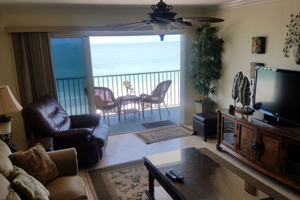 View of the Beach from the Living Room, Dining area, Kitchen, Master, & Balcony