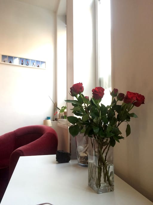 Des fleurs à l'arrivée
:-)