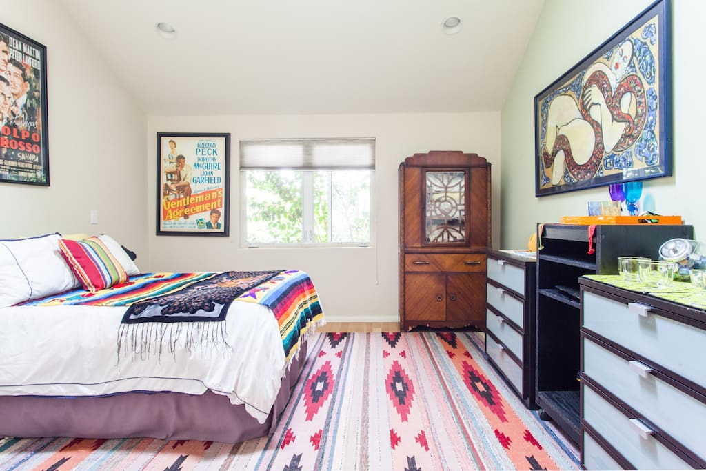 Armoire with extra sheets, pillows and blankets