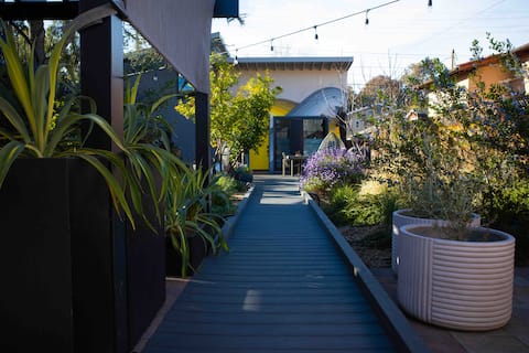 Successful Airbnb property: Modern, art-filled Silicon Valley home w/ gym pod in San Jose