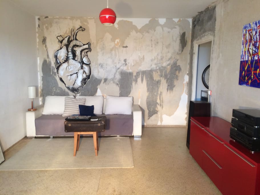 Wohnzimmer mit Schlafsofa