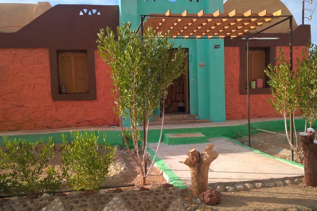 In front of the house