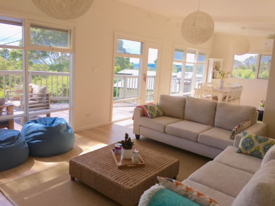 Lounge and dining overlooking the deck