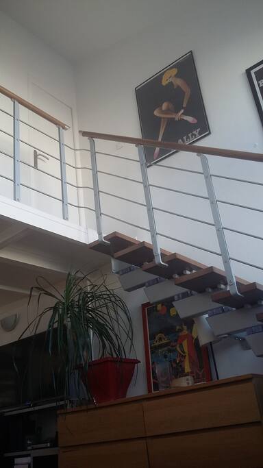 The stairs to the bedrooms