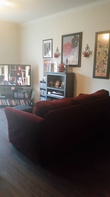 Living Room (TV, basic cable Xfinity, Blu-Ray player with Netflix)