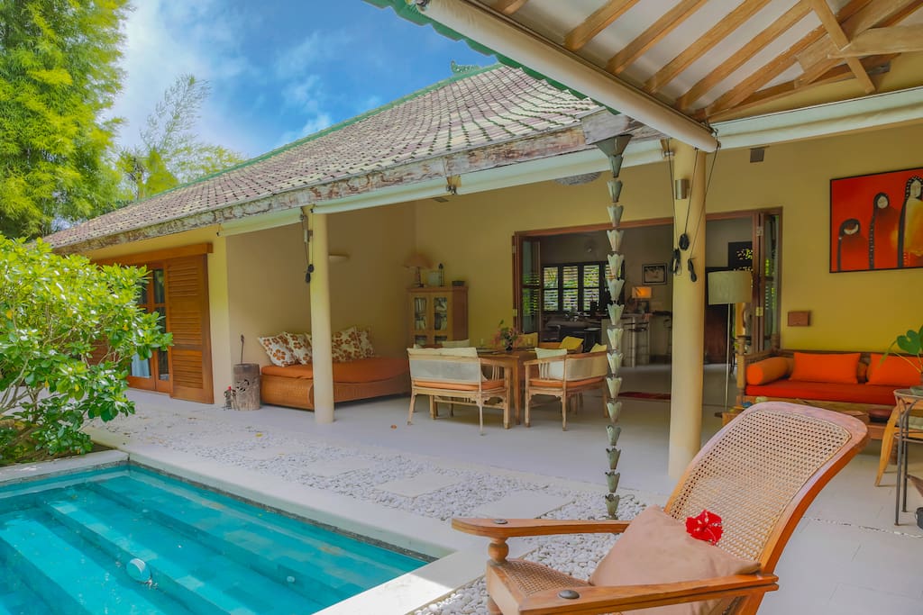 living areas leading to pool