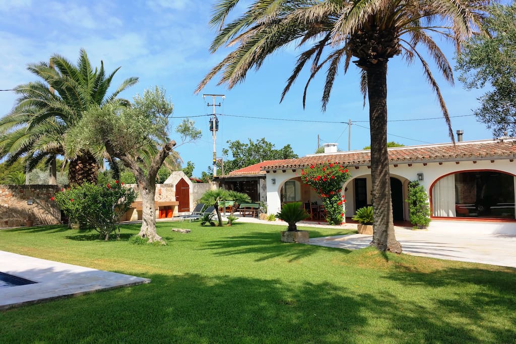 Zona jardín y piscina