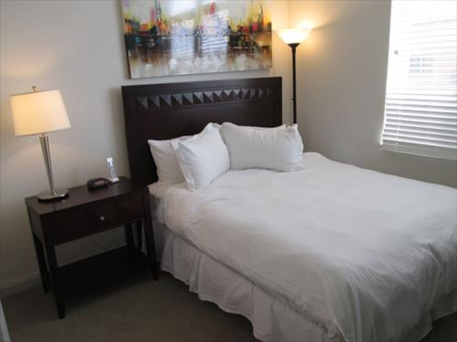 Private bedroom with queen size bed and ample closet space