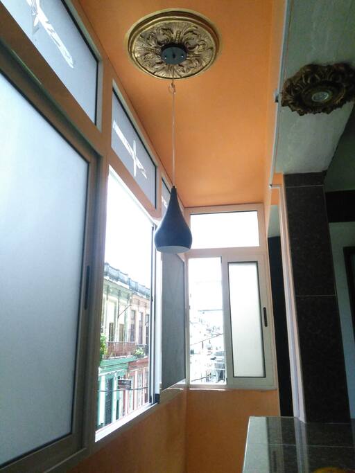 View to the street from the right side of front balcony window