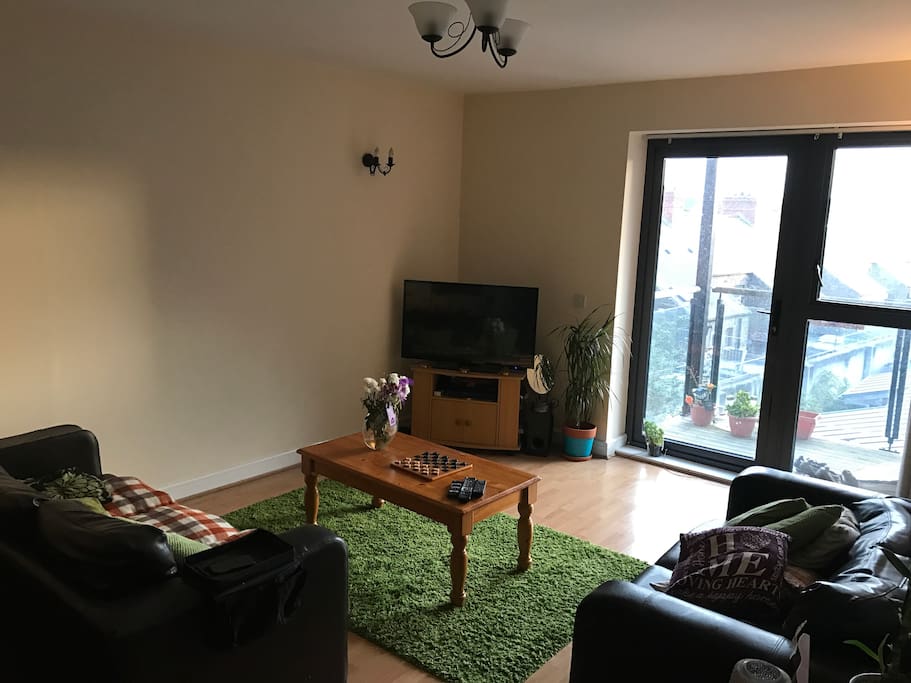 Living room with double sofa bed. 1/2
