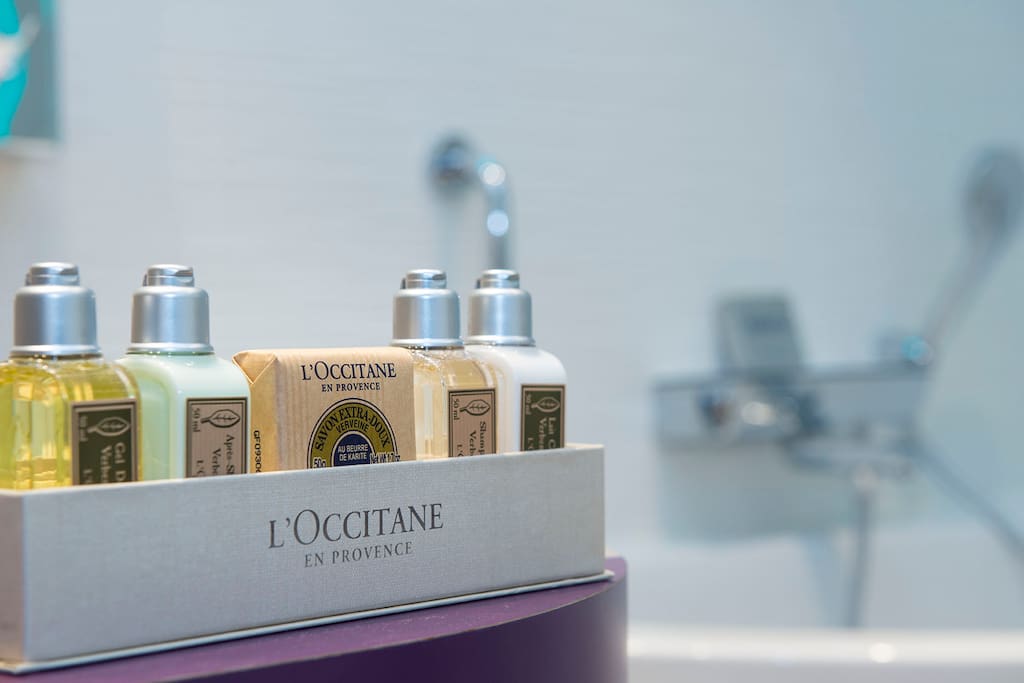 Cosmetics products from L'Occitane, a prestigious French brand