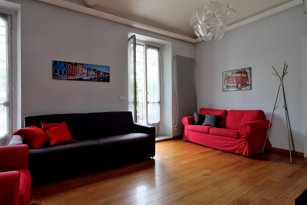 Zona living con divano letto