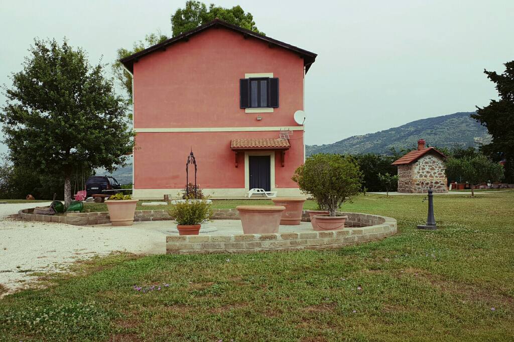 The main house is surronded by a garden where you can lounge, play soccer with your children, and enjoy the view of Rome's hills; you will be able to use the outdoor oven to cook, grill, or make your own pizza.