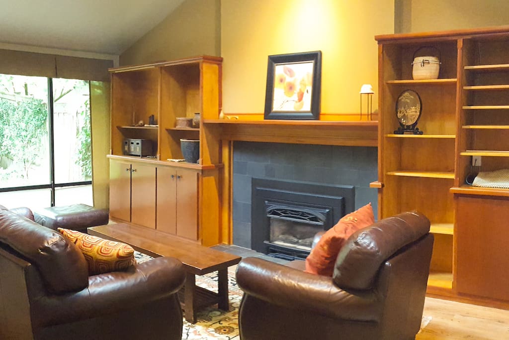 Relax in the living room on the Italian leather furniture