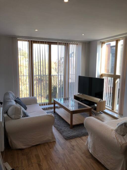 Lounge area has sofa bed, free view and now TV