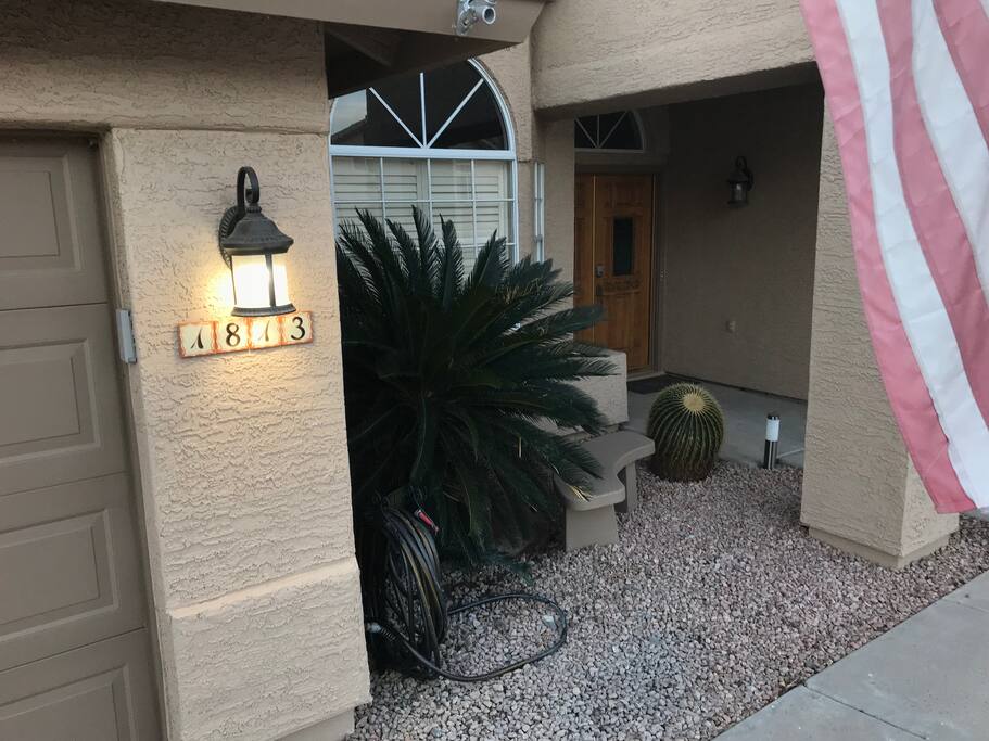 If you are here, you found it! Electronic keypad on the door with custom code just for you and your convenience. Owner provides unique code by day of arrival.
