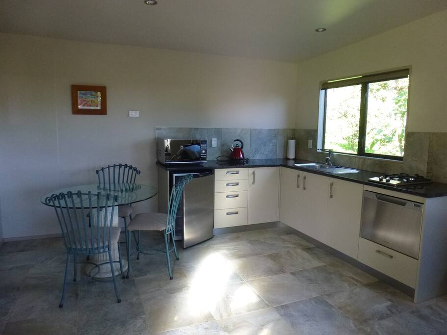 Fully equiped kitchen including dishwasher, oven and gas hobs. Tea & coffee supplied
