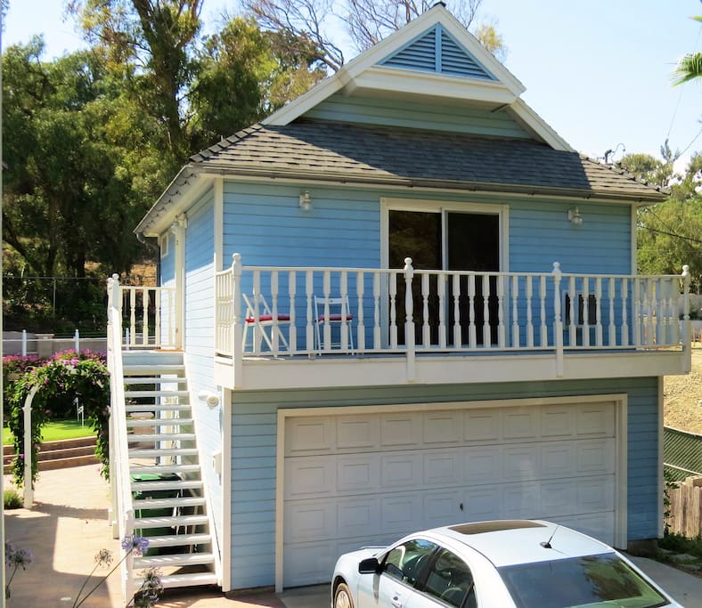Your spacious stuido is located above the double car garage.