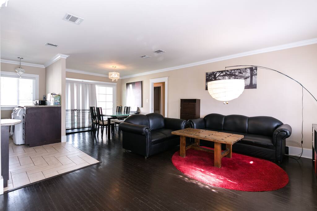 Living room and dining area