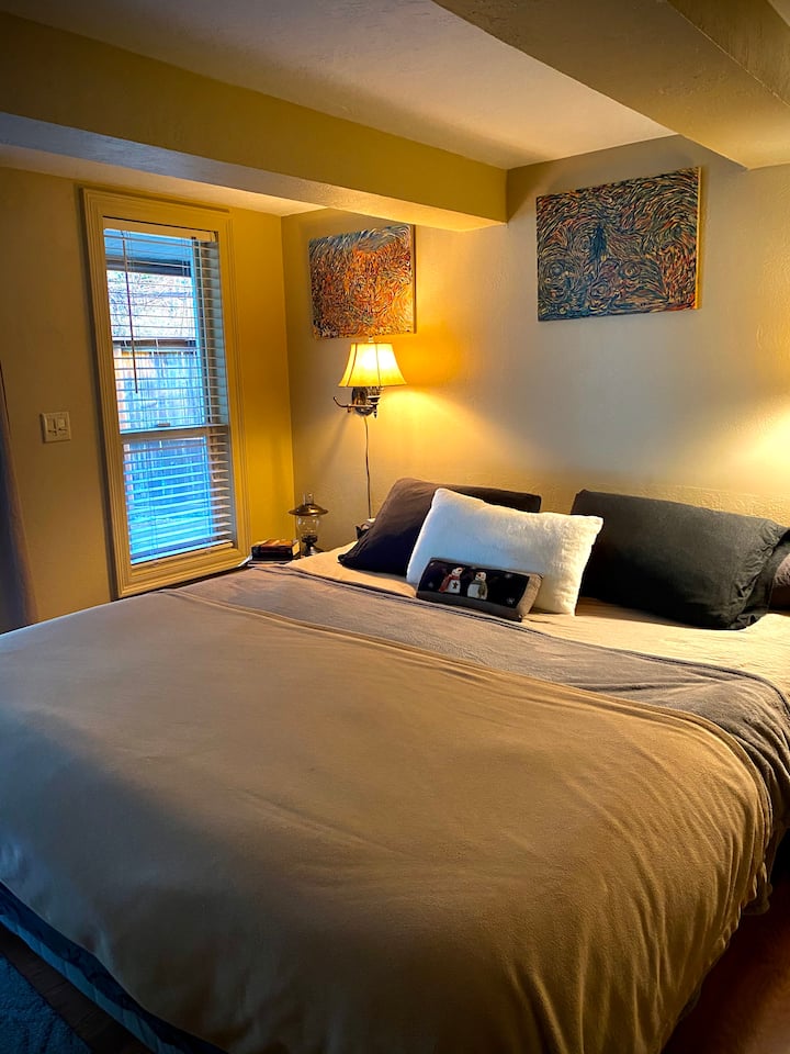 California King in main level bedroom. 