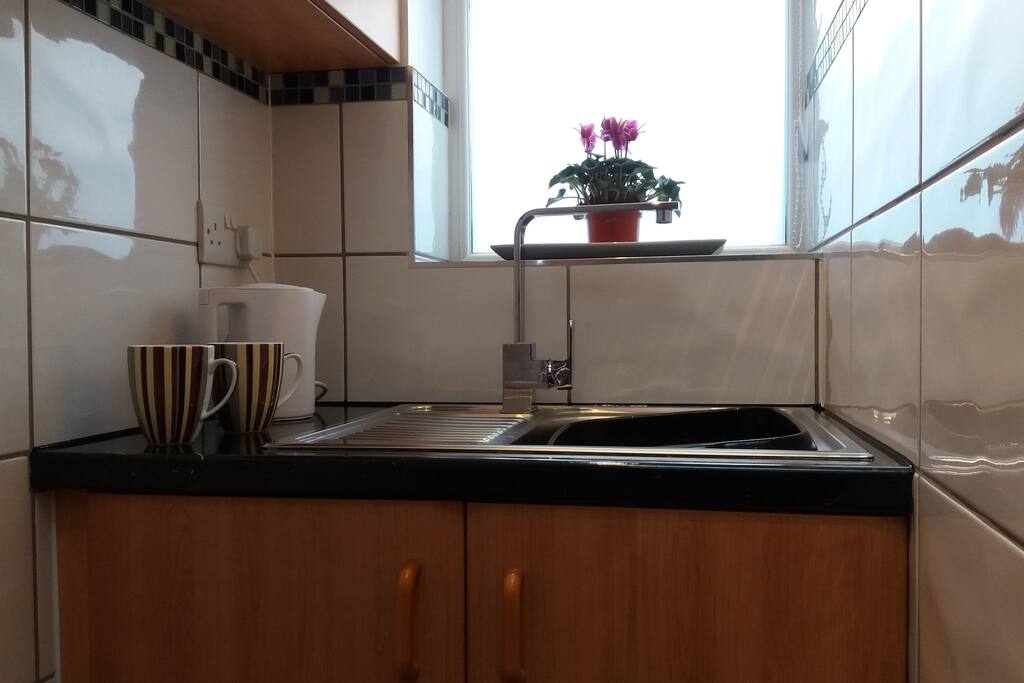 Enjoy your own space, make a cup of tea and bring supplies for your own cupboards