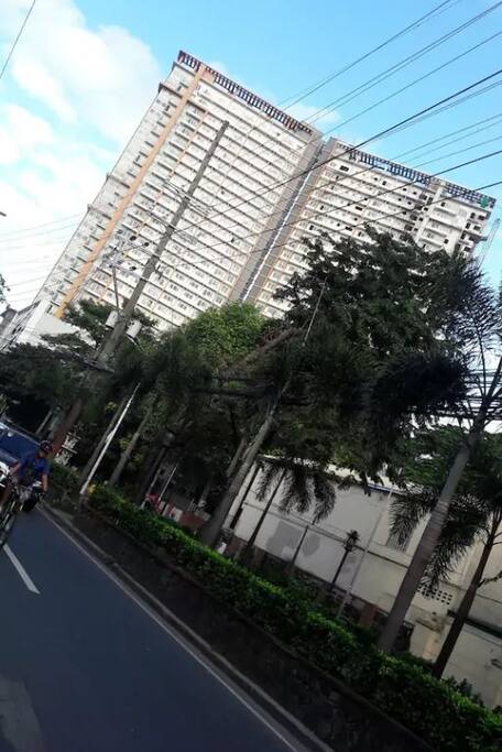 This is the facade of the condo, if you see this from afar, you're on the right way