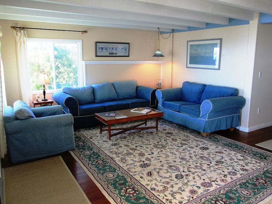 Relax in family room at the beach house