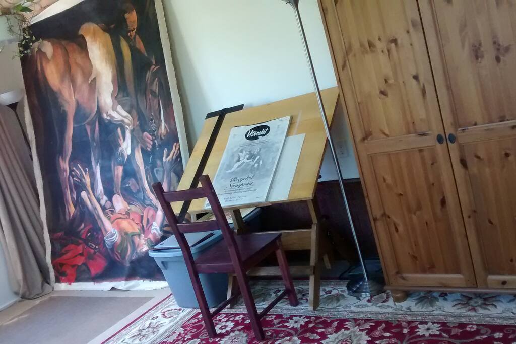 Drafting table that can also be converted into a desk for your work.