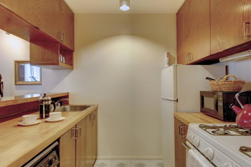 Kitchen with pass through window