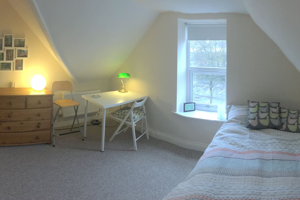 Bedroom 1. Large double bed.