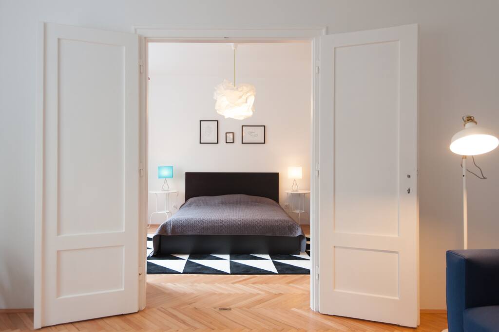 view of the bedroom from the living room