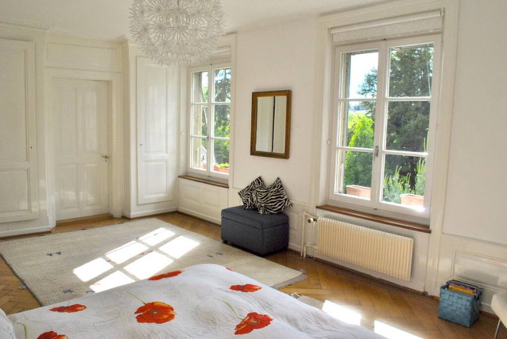 Bedroom has two windows