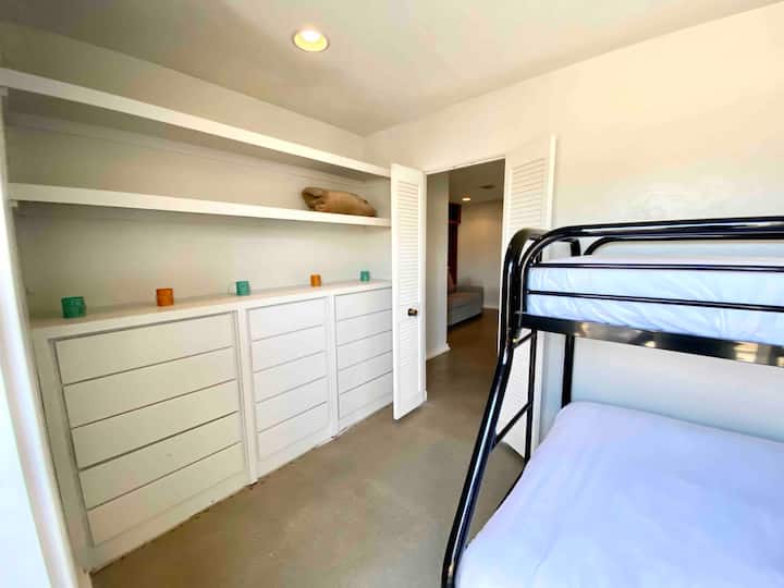 Bedroom 7 as we call it kid’s room: twin over queen beds.