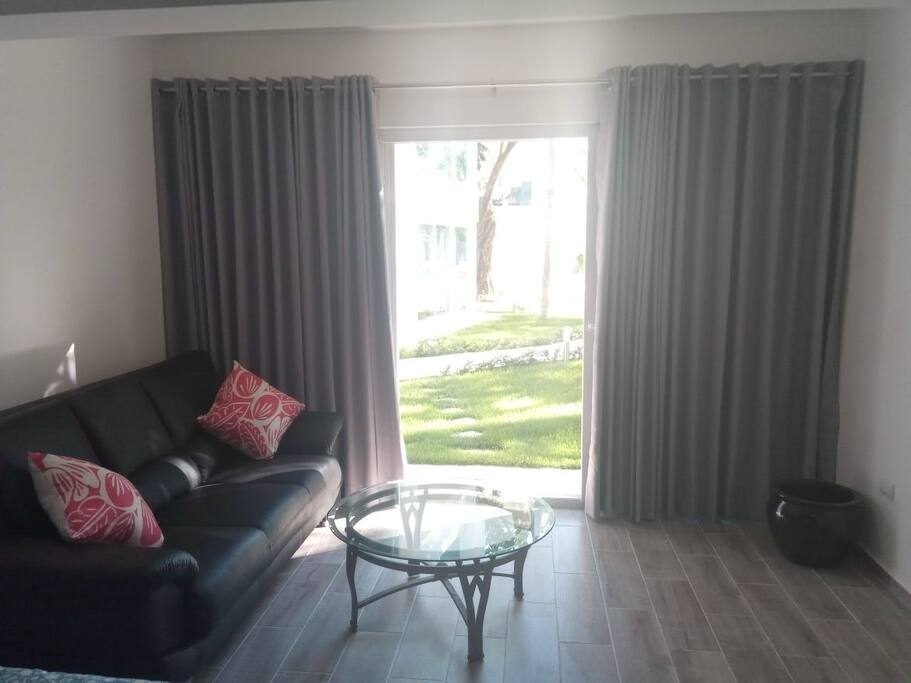 sofa and patio view