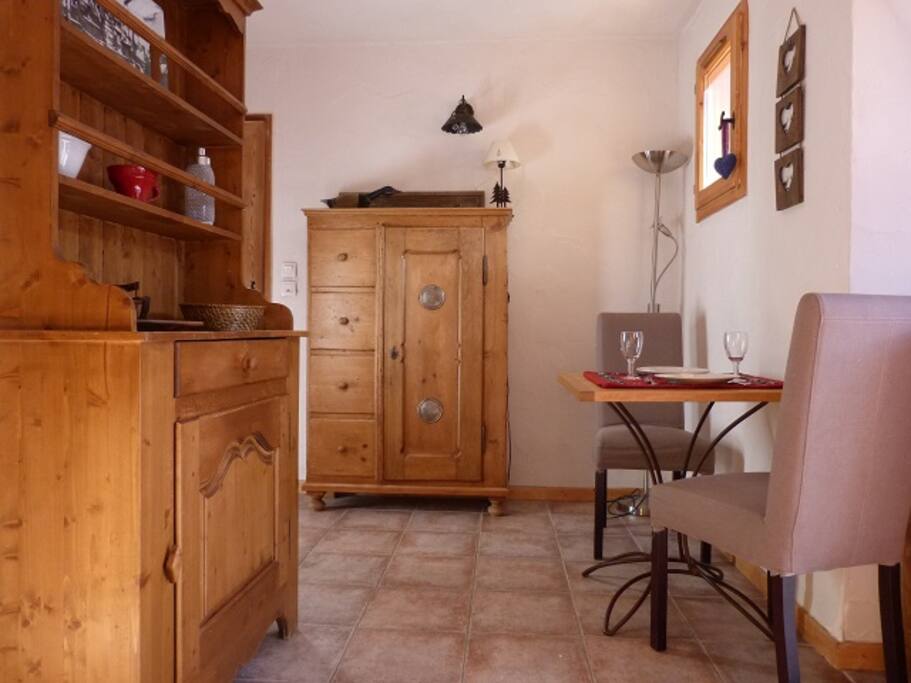 The intimate dining area is perfect for romantic dinners