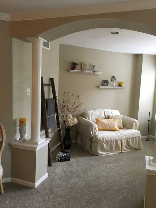 Spacious study with a twin pull-out couch