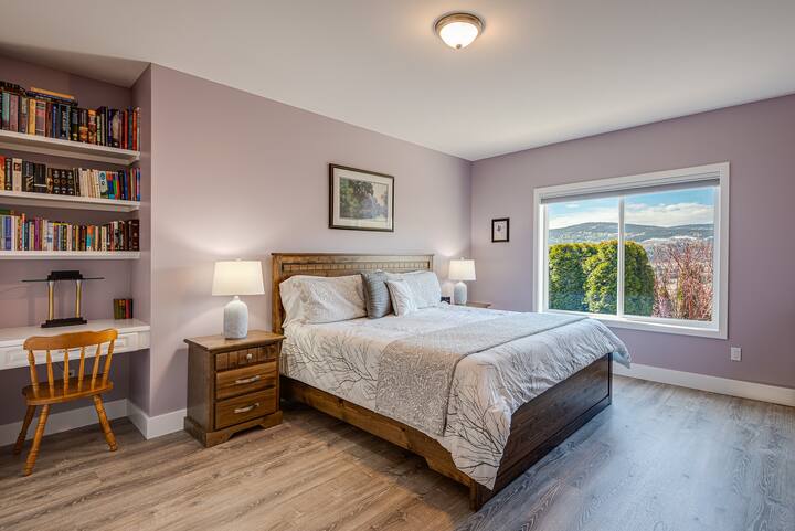 Lavender King Bedroom with a private washroom. 
