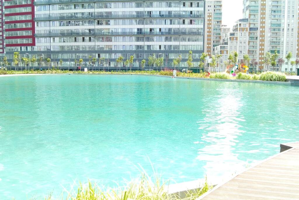 What a beautiful lake!! Yes, you can swim in.