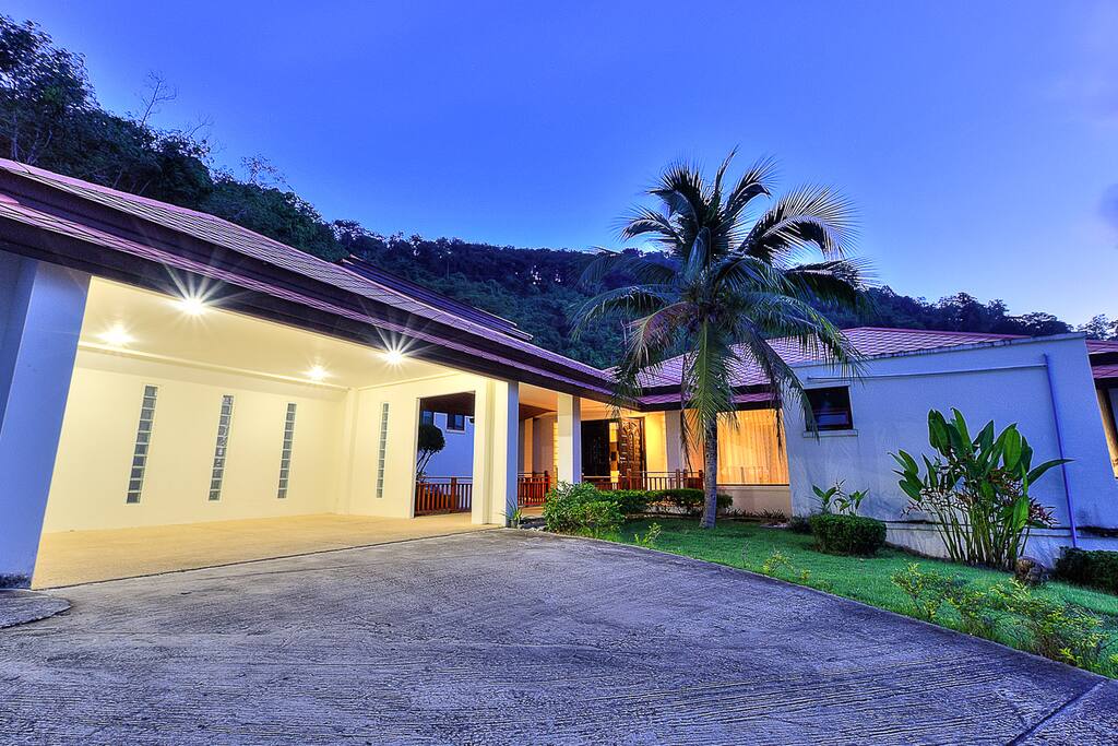 Covered Twin Carport connected to Villa and Beautiful Garden & View around...