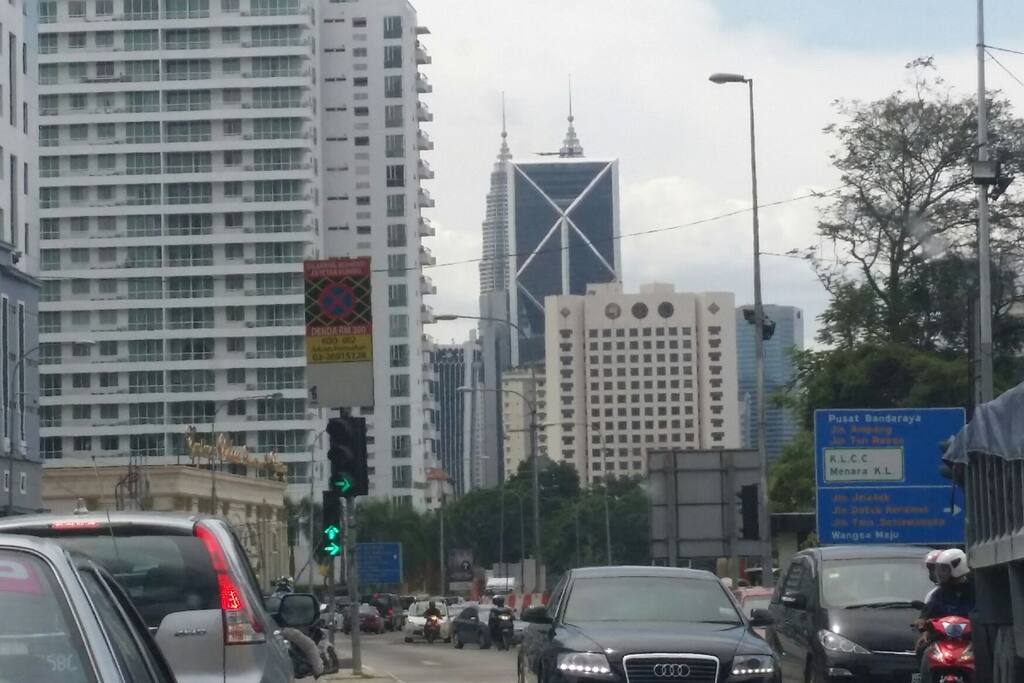 3km straight to KLCC via Jalan Ampang