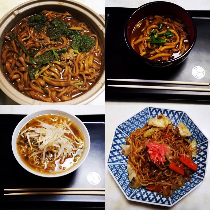 名古屋名物の人気の味噌煮込みうどんです。
当ゲストハウスのハウスマネジャー夫婦が作る絶品料理です。
野菜は三重県の契約農家及び自家栽培の旬な野菜を使用しています。