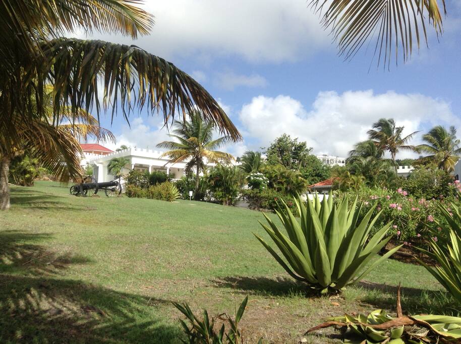 Entrance to our compound - well kept lawns and grounds