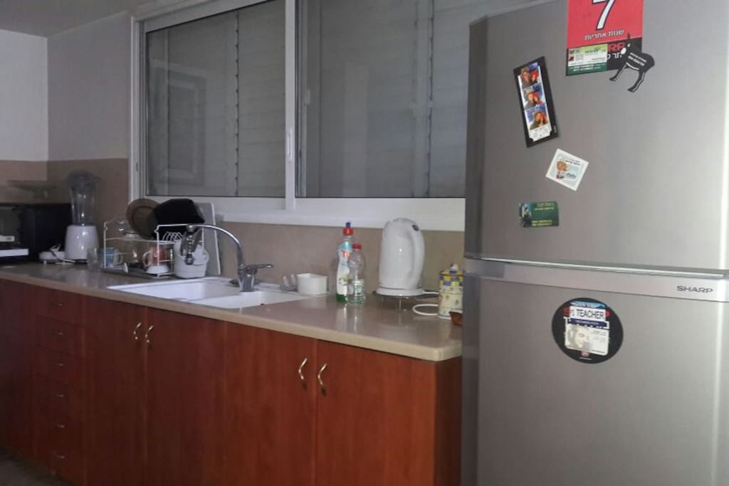 The kitchen are is big.