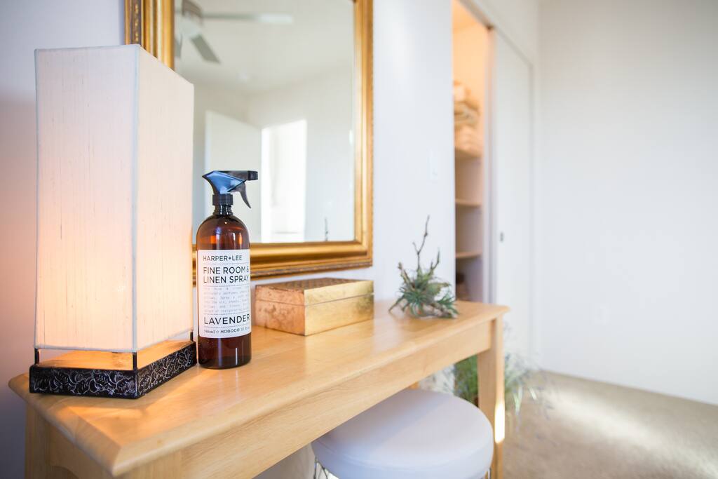 Gorgeous soft lighting for soft moods at night; thoughtful functional decor.