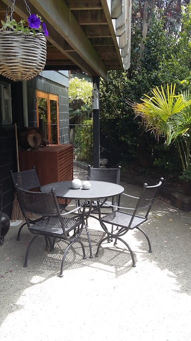 Outside private seating area