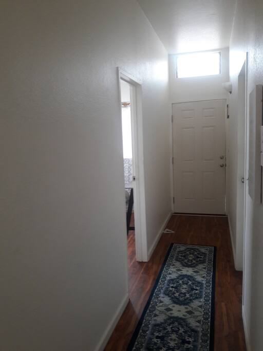 hallway leading to room