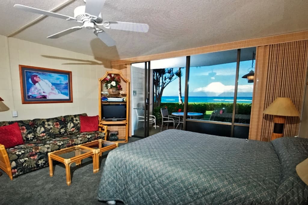 See and hear the waves as you relax in bed