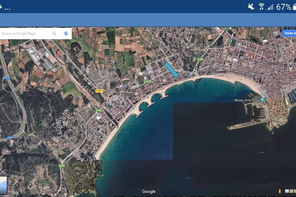 vista aérea de Sant Antoni de Calonge con Palamós a la derecha de la imagen