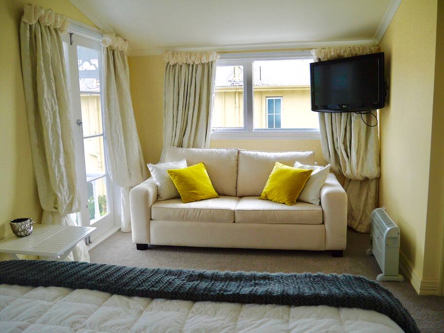 In-room TV with Sky TV, comfortable sofa