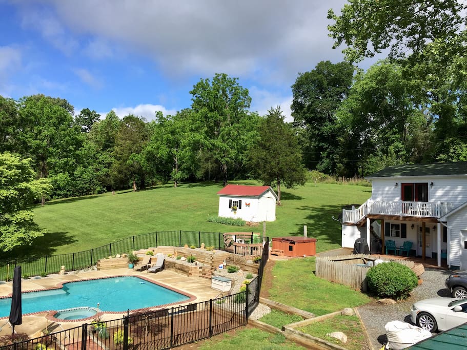 View of the Carriage House and grounds from the Farmhouse